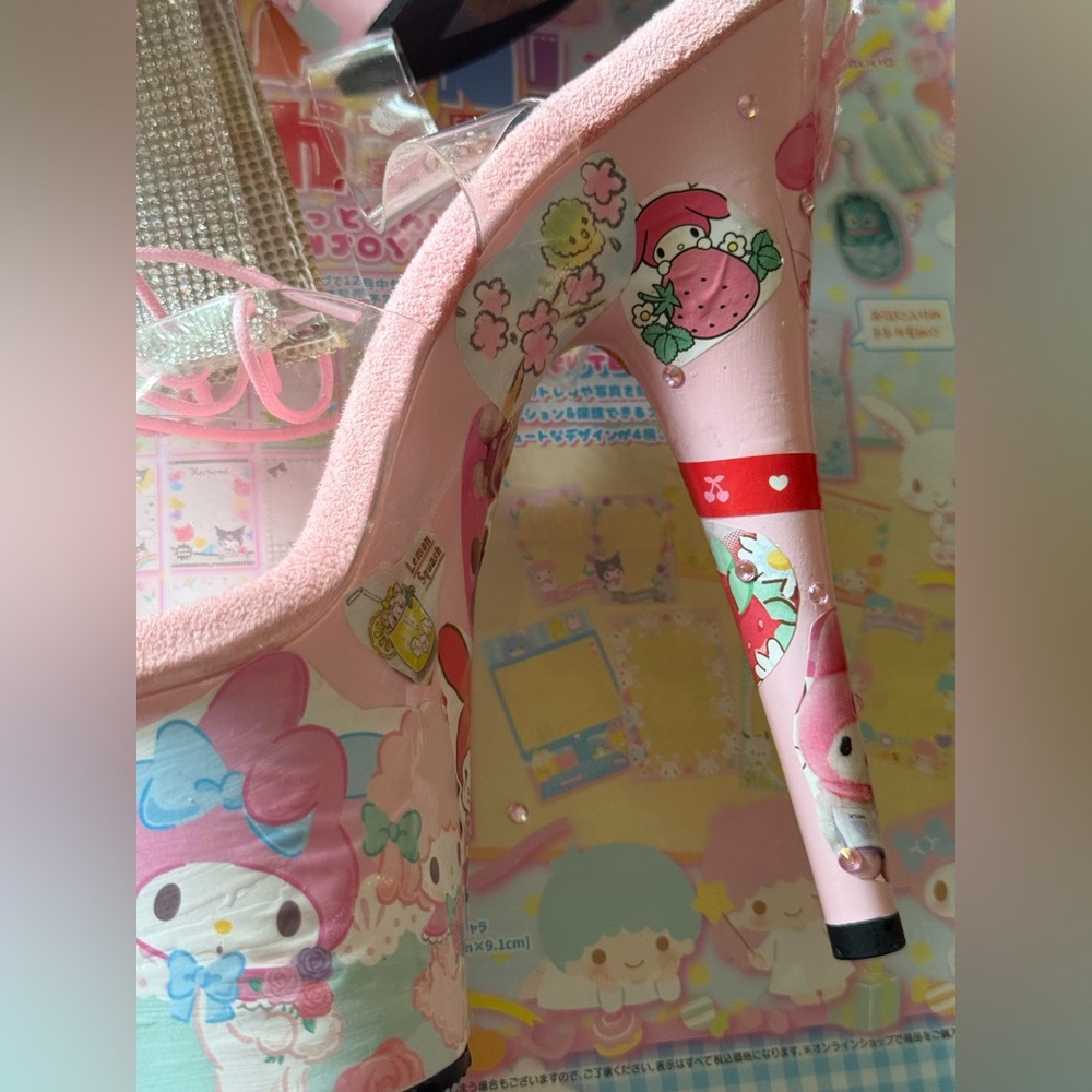 My Melody Kawaii Coquette Pink Party Stripper Heels Pleaser Platforms NEW 8 Cute - Picture 11 of 11